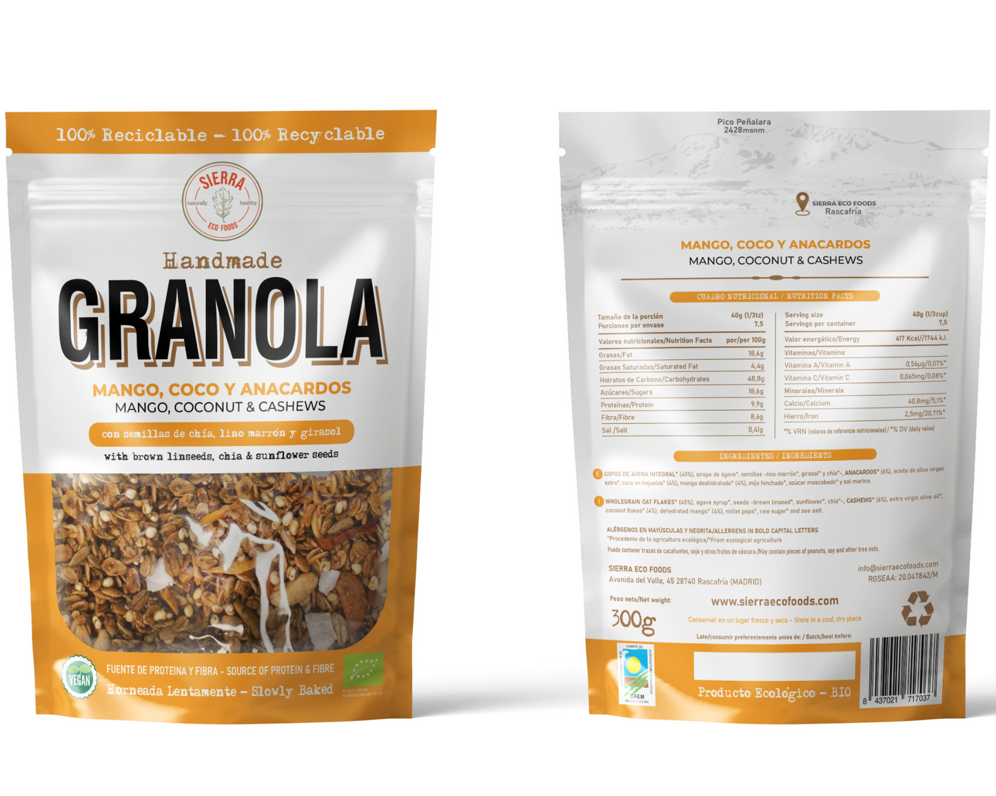 GRANOLA DE MANGO, COCO Y ANACARDOS