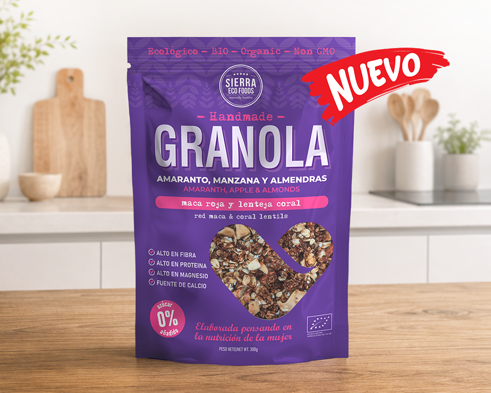 GRANOLA DE AMARANTO, MANZANA Y ALMENDRAS